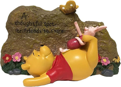 Disney Winnie The Pooh and Piglet Thoughtful Spot Everyday Outdoor Garden Rock, 5 inches Tall, Officially Licensed Disney Product