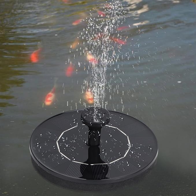 Solar Powered Floating Fountain, Bird Bath Water Pump with 6 Nozzles, Solar Garden Pond Fountain Kit for Outdoor Decor, Automatic Eco - Friendly Water Circulator with