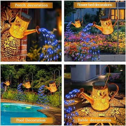 Solar Watering Can Lights, Hummingbird Gifts for Mothers Day Women Mom Grandma Birthday, Waterproof Outdoor Garden Decor Large Hanging Solar Lanterns Garden Lights for Porch Yard Flowerbed Pathway