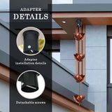 Rain Chain Gutter Adapter, Metal Rain Chain Outside Gutters Downspout Accessories, Black Powder Coated Gutter Adapter Rain Chain Installation