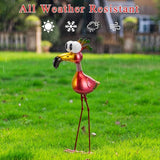 19’’ Pink Flamingo Garden Statue - Weather Resistant Metal Bird Yard Art, Outdoor Lawn Decor Ornament, Unique Gift for Gardening Enthusiasts