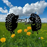 Metal Garden Stake Decor, Acrylic 2D Garden Decoration, Garden Accessories for Outdoor Indoor Yard Lawn Pot Plants (2PCS-Hedgehog)