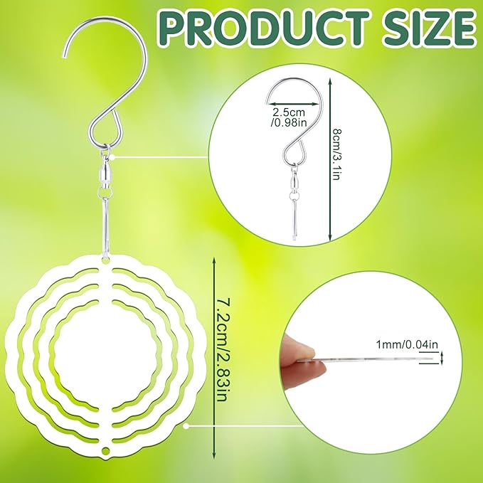 30 Pcs Sublimation Wind Spinner Blanks 3 Inch Bulk Aluminum Metal Ornaments Sublimation Blanks Hanging Wind Spinners Indoor Outdoor Spinner Suspension Decoration for Yard,Garden,Porch,Gift