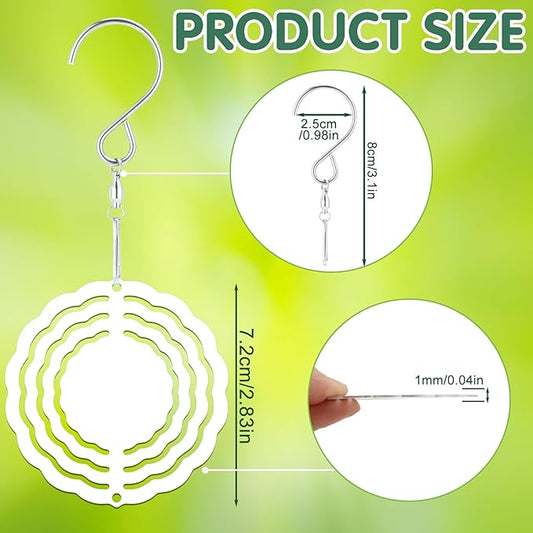 30 Pcs Sublimation Wind Spinner Blanks 3 Inch Bulk Aluminum Metal Ornaments Sublimation Blanks Hanging Wind Spinners Indoor Outdoor Spinner Suspension Decoration for Yard,Garden,Porch,Gift