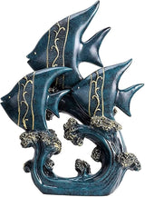 Garden Ornaments Decor Statue Outdoor,Sculpture Statue Ornament, Sculpture Statue Blue Resin Fish Sculpture Home Decoration Office Ornament， Indoor Art Sculpture Decorations for Home Garden