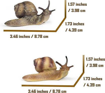 2pcs Snail Figurine Toy Mini Animal Figures for Fairy Garden, Mushrooms, Micro Landscape Decor(Mixed Color)