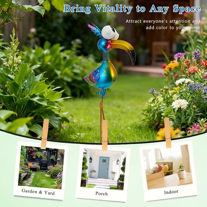 18.9" Metal Peacock Garden Statue - Weather-Resistant Outdoor Bird Figurine, Yard Art Decor for Lawns and Patios, Unique Gift for Gardening Enthusiasts