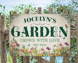 Custom Metal Signs with Name Made in USA Personalized Vintage Garden Sign Waterproof Vintage Decorative Metal Print for Wall Decor Customized Home Garden Ideas Gifts Artwork Prints for Yard Ourdoor