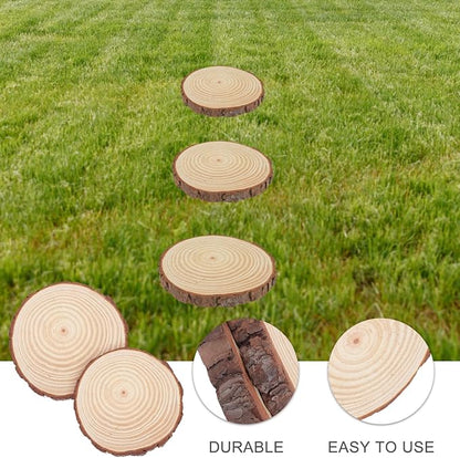 2Pcs Garden Stepping Stones Outdoor Decorative Wooden Log for Walkway Landscaping Patio Lawn