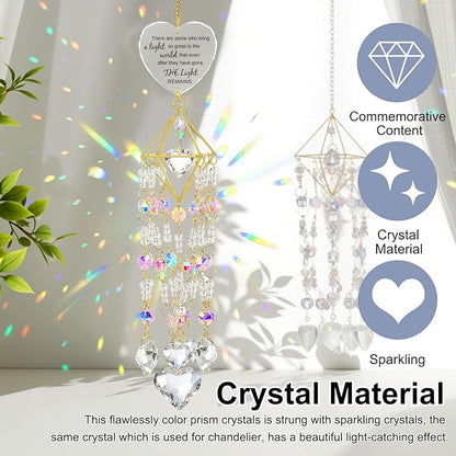 AceOrbit Memorial Gifts Crystal Suncatchers for Window Hanging Wind Chime Garden Suncatchers Rainbow Decor Sympathy Gifts for Loss of Family, Loved Ones, Funerals, Bereavement, Remembrance