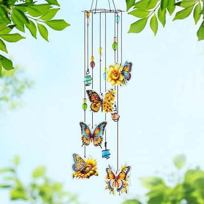 Wind Chimes Butterfly Gifts for Women Wind Chime, Wind Chimes for Outside, Thank You Gift for Mom Friend Sisters- Mother's Day, Birthday, Thanksgiving Day