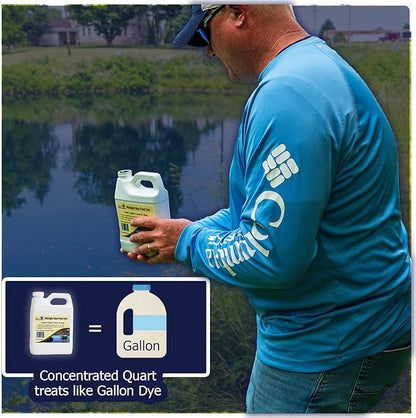 Natural Waterscapes Pond Dye - Reflective Black Super Concentrate - 1 Quart Treats 1 Acre up to 6 Feet Deep, Black Pond Dye Creates a Dark Mirrored Reflection of Surroundings (6)