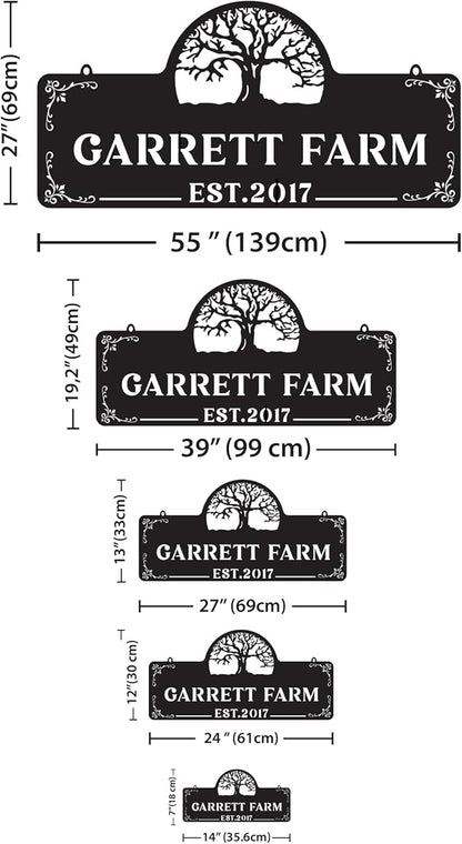 Personalized Metal Farm Sign, Customized Family Name Ranch Sign, Large Last Name Sign for Farmhouse Decoration, Outdoor Farm Wall Art, Welcome Sign, Entrance Gate Sign, Farm Lovers Gift, Garden Decor