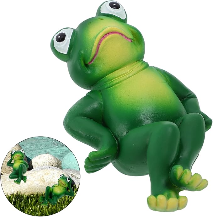 Milisten Adorable Resin Frog Statue for Garden Decor Weather-Resistant Frog Ornament Compact for Use Unique Garden Decoration