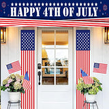 Happy 4th of July Banner 20 * 120inch Decorations Outdoor Patriotic Yard Sign Party Supplies Red White and Blue Stars USA Independence Day Backdrop for Outside Indoor Fence Balcony Garden Decorations