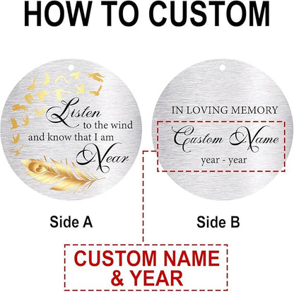 Personalized 30" Memorial Wind Chimes for Outside, Bereavement Gift in Remembrance of a Loved One, Sympathy Gift for Loss of Mother Father Husband, Garden Patio Decor