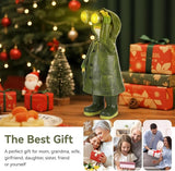Solar Garden Statues Decor Frog with LED Lights and Telescope, Outdoor Garden Statues, Frog Statue for Patio, Balcony, Housewarming, Yard Ornaments Gifts for Women