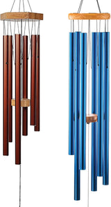 2 Pack Wind Chimes Gift Set - UpBlend Outdoors, 29” Copper-Red and 41” Blue Wind Chimes Bundle, Copper Gifts, WindChimes Outdoors Clearance