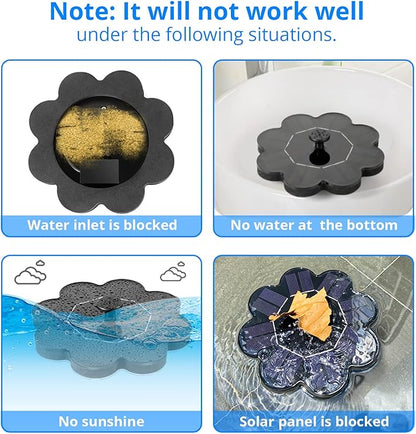 Qualife Solar Water Fountains Outdoor, Solar Powered Fountain Pump for Bird Bath,1.6W Solar Pond Fountain Pump for Garden Decor,Birdbath Pond Pool .
