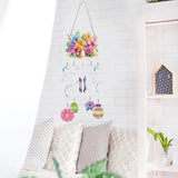 DIY Wind Chime Pendant Spring 3D Diamond Art Painting Hanging Ornament Double Sided Diamond Suncatchers for Window Home Backyard Garden Wall Door Decor-Flowers