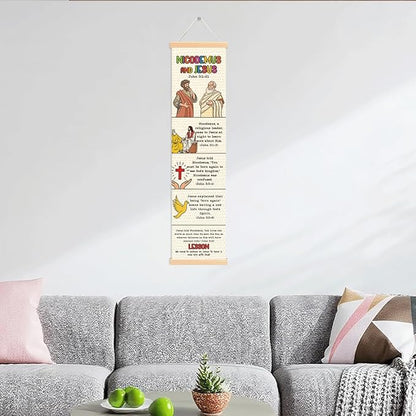 Religious Poster, Nicodemus and Jesus Poster, Bible Story Canvas Banner, Church Decoration for Wall, Church Activity Kids, Family Hanging of Scripture and Words Decorations 12