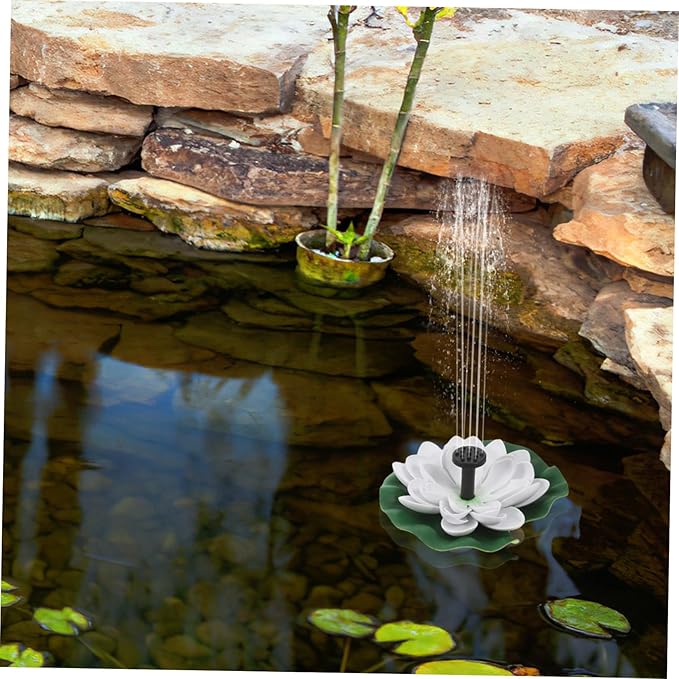 POPETPOP 1set Solar Lotus Fountain for Bird Bath Floating Water Lily Fountain for Garden Patio and Outdoor Spaces Attracts Birds Versatile Design