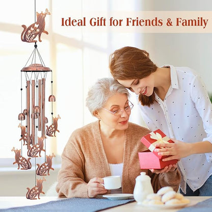 Cat Wind Chimes for Outside,Cat Gifts for Women Men/Memorial Gift/Birthday Gifts/Metal windchimes Outdoors/Indoors,Garden Decor,Patio,Home,Porch,Yard Decorations