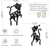 Metal Funny Cat Garden Decor for Outside (2 Pack), 14" Yard Art Stakes,Unique Gift for Kitty Lovers, Outdoor Lawn Statues and Weather Resistant Yard Art