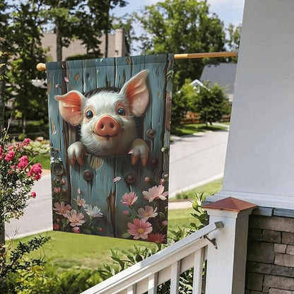 Funny Pig Garden Flags 12×18 Inch Double Sided Decorative Yard Banner Seasonal Flag for Outdoor Outside Decor