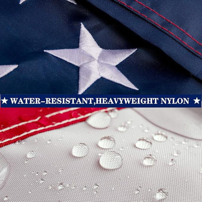 American Flag 3x5 ft - Embroidered Stars,Sewn Stripes, Durable Nylon,UV Protected,Brass Grommets,Perfect for Outdoor/Outside Use Heavy Duty US USA Flags