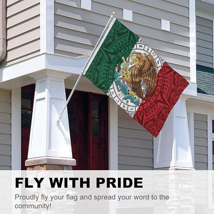 Mexican Flag – 3x5 Ft Outdoor/Indoor Durable Polyester Mexico Tapestry Vivid Color Fade Resistant Double-Sided with Brass Grommets – Mexican Banner Decor