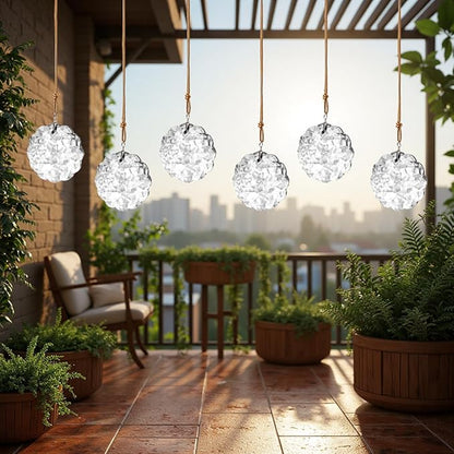1.8in Clear Crystal Glass Flower Prisms 6pcs Crystal Hanging Ornaments for Window Glass Ornaments for Crafts for Mother's Day Wedding Party Decor