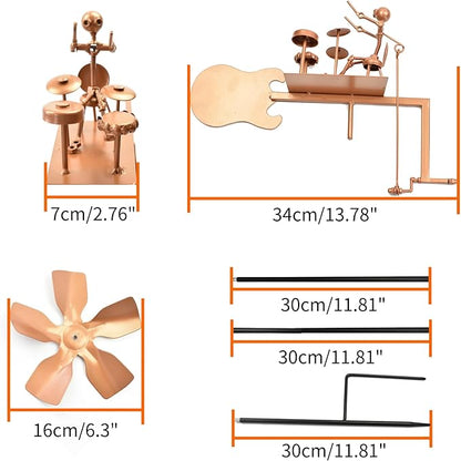 CHANCS Handmade Metal Drummer Windmill Kinetic Sculpture Spinners for Outdoor Yard Garden Decoration