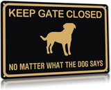 Please Keep Gate Closed Dogs in Yard Reto Vintage Metal Tin Signs for Lawn Garden Yard Signs 8X12 Inch
