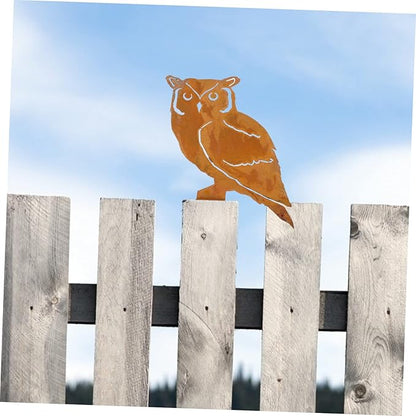 1pc Iron Owl Statue Garden Decorations Lawn Ornaments Unique Owl Modeling