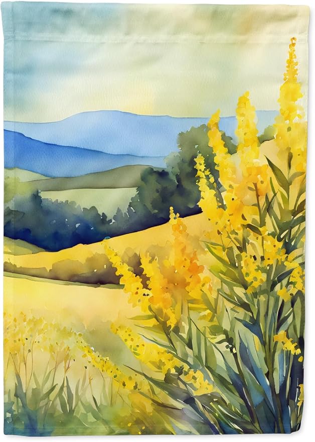 Caroline's Treasures Kentucky Goldenrod in Watercolor Garden Flag Mailbox Flag Decorative Yard Flag Banner Outside Patio Artwork Yard Flower Beds, Garden Size, Multicolor