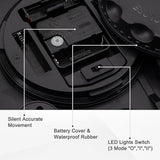 OCEST Large 15 Inch Metal Waterproof Outdoor Clock, Silent Illuminated Night Light Battery Operated Wall Clocks for Garden Pool Patio Living Room Decorative Decor