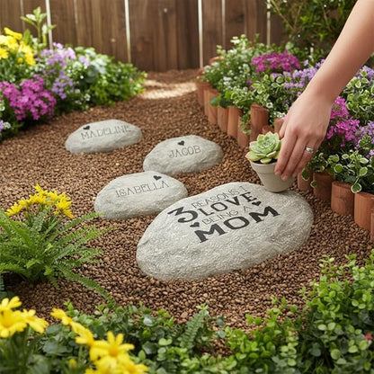 Personalization Universe Reasons Why Custom Garden Stones - Outdoor Decorative Stepping Stones with Family Names - Weather-Resistant Resin Garden Pathway Stones, Large 11.5" x 7.5"