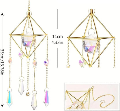 Sun Catchers with Crystals Hanging Crystals Prisms Suncatcher Crystal Suncatchers Hanging Wind Pendant for Window Garden Home (Type-B)