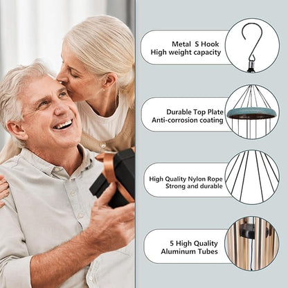ASTARIN Personalized Happy Retirement Gift, Produced in USA Retirement Wind Chimes for Women Men, 35" Large Deep Tone Wind Chime Retire Gifts for Teacher Co-Workers Boss Husband Friends Parents