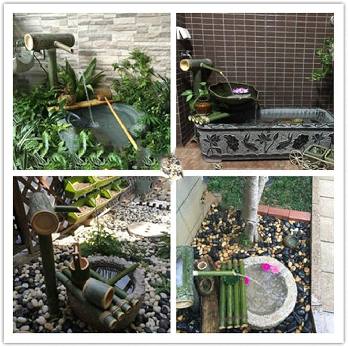 Bird Fountain Pump, Bamboo Fountain Kit, Outdoor Fountain Kit, Garden Decoration (80cm) (60cm) (30cm)