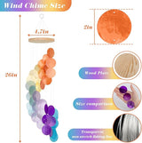 Colorful Gradient Spiral Shape Capiz Shells Windchime,Shell Wind Chimes for Outside,Coastal Wind Chimes for Indoor/Outdoors,Seashell Wind Chimes,Best Hanging Decor for Balconies,Garden,Yard