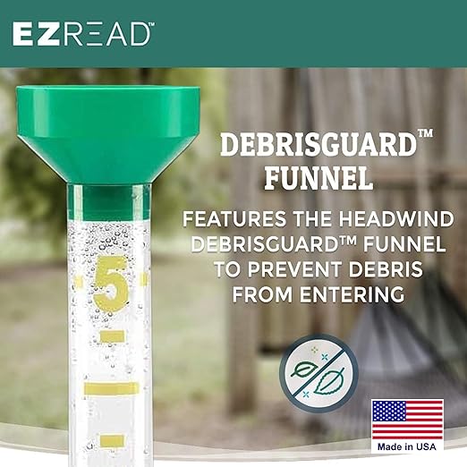 Headwind EZRead 26” Giant Professional Outdoor rain Gauge, USA Made Heavy Duty All Weather Freeze Proof mountable with Float, Green (820-0002)