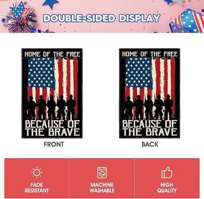 AVOIN colorlife Memorial Day Patriotic Garden Flag 12x18 Inch Double Sided, Veteran USA flag 4th of July Independence Day Yard Outdoor Decoration