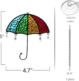 BOXCASA Umbrella Decor Suncatchers for Windows,Stained Glass Suncatchers Crystals Rainbow Umbrella,Stained Glass Window Crystal Beads Decor for Home,Living Room Bedroom Kitchen