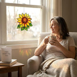 Sunflower Flower Handmade Resin Suncatchers, Artisan Sun Catcher, Stained Glass Effect, Flower Suncatchers for Window Hanging, Garden Decor, Gift for Mother's Day Mom Women Grandma Wife