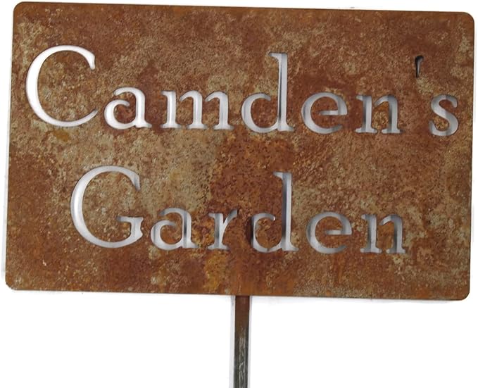 Classic Metal Garden Markers Clearance Items 20 to 33 Inches Tall (Camden's Garden 21", Naturally Rusted)