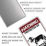 snowsun Warning Metal Signs Protected by Basset Hound Dog Tin Sign for Home Garden Yard Street Wall Decor 8×12 Inches