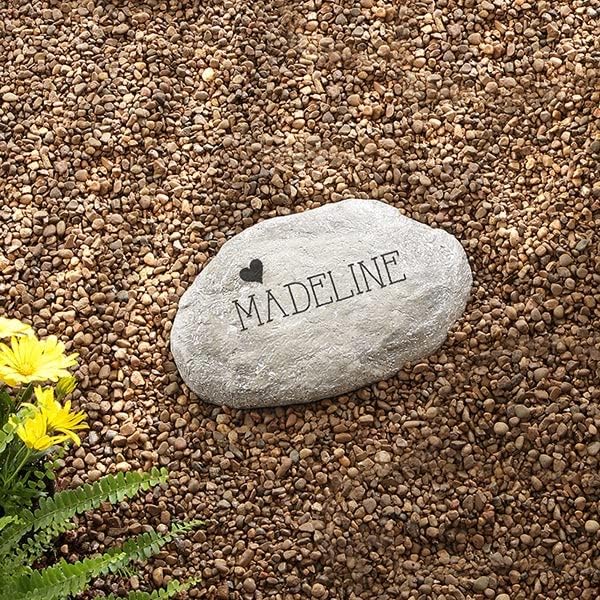 Personalization Universe Reasons Why Custom Garden Stones - Heart-Shaped, Durable Resin Outdoor Decor - Personalized Stepping Stones for Family Garden, Small 4" x 3.88"