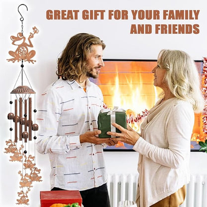 OLYCRAFT Frog Wind Chimes Outdoors Wind Chime Sympathy Memorial Windchime Iron Windchime Memorial Presents Hanging Windbell for Patio Backyard Home Garden Pendant Decoration - 30 Inch